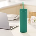 thumbnail image 2 of Tumbler with Lid And Straw Slim Plastic Tumbler - Double-Wall Insulated Cup with Lid for Coffee/Water (450Ml Travel Mug)Tumbler with Lid And Straw for Outside, 2 of 3