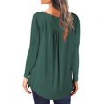 thumbnail image 4 of Yuyuzo Chemises d'Automne pour Femmes Manches Longues Col Rond Boutons Tunique à Volants Blouses Fluides, 4 of 6
