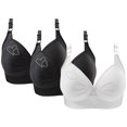 thumbnail image 1 of Bras for Women, 3PCS Womans Printing Gathered Together Large Size Daily Bra Underwear No Rims, 1 of 9