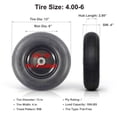 thumbnail image 2 of Hi-Run 13" Ribbed Flat Free 4.00-6 Wheelbarrow Tire & Wheel Assembly with 5/8" Bushing Pre-Mounted, 2 of 5