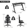 thumbnail image 3 of Goplus Ensemble de Bureau Style Course en Forme de Z et Chaise de Jeu de Massage pour Bureau à Domicile, 3 of 10