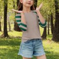 thumbnail image 4 of SERTG T-Shirt Mode Enfant Col Rond Manches 3/4 Imprimé Col Rond pour Été et Printemps 4-15 Ans (Marron4, 11 Ans), 4 of 7