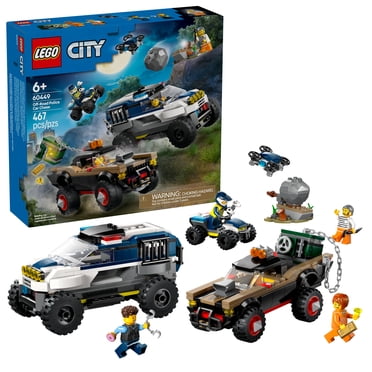 LEGO City Off-Road Police Car Chase Vehicle Set - Building Toy for Kids, Boys, and Girls, Ages 6-8 - Fun Holiday or Birthday Gift Idea - Includes Toy Car, Officer, and Crook Minifigures - 60449