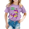 thumbnail image 1 of LUOGENLI T-Shirt pour Filles T-Shirt Décontracté Imprimé à Col Rond à Manches Courtes T-Shirt Chemise Décontractée Chemises pour Filles Tendance Mini Violet Pâle 12-13 Ans, 1 of 5