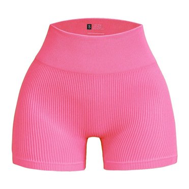 AherBiu Shorts d'Entraînement pour Femmes Bas de Yoga Côtelés Collants Extensibles Compression Athlétique Shorts de Course
