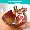 thumbnail image 4 of Aquaterior Évier en Verre Trempé Style Transitionnel Cascade de Feuilles Robinet, 4 of 11
