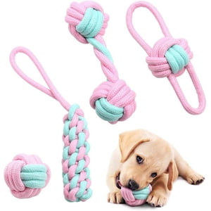 Puppy Toys for Teething Small Dogs,4 Piece Small Dog Rope Chew Toys,Squeaky Plush Small Dog Toys