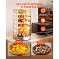 thumbnail image 4 of KFFKFF 5-Tier Commercial Food Warmer Display, 800W Food Display Warmer with LED Light, Adjustable Shelf and Stainless Steel Frame, 86℉~185℉ Air Heating, 60L, 4 of 9
