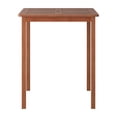 thumbnail image 4 of CorLiving Miramar Solid Wood Outdoor Bar Height Bar Table with Slatted Top and Umbrella Hole, Brown, 4 of 8