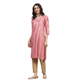 thumbnail image 2 of Biba Rangriti Kurti Ethnique Indien (Festive Essentials 22335), Rose, Taille 36, 2 of 5