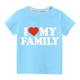 thumbnail image 1 of Pisexur Haut à Manches Courtes pour Enfants Garçons Filles Mode Mignon Couleur Unie Col Rond Imprimé Cœur de la Saint-Valentin, 1 of 3