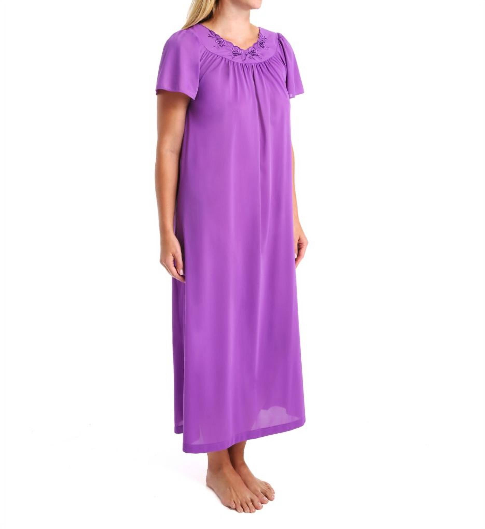 Women's Shadowline 32280 Petals 53 Inch Gown (Purple M)