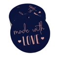 thumbnail image 1 of Inkdotpot 50 Pack Real Rose Gold Foil Paper Tag Made With Love Text Favor Hang Tag, 1 of 1