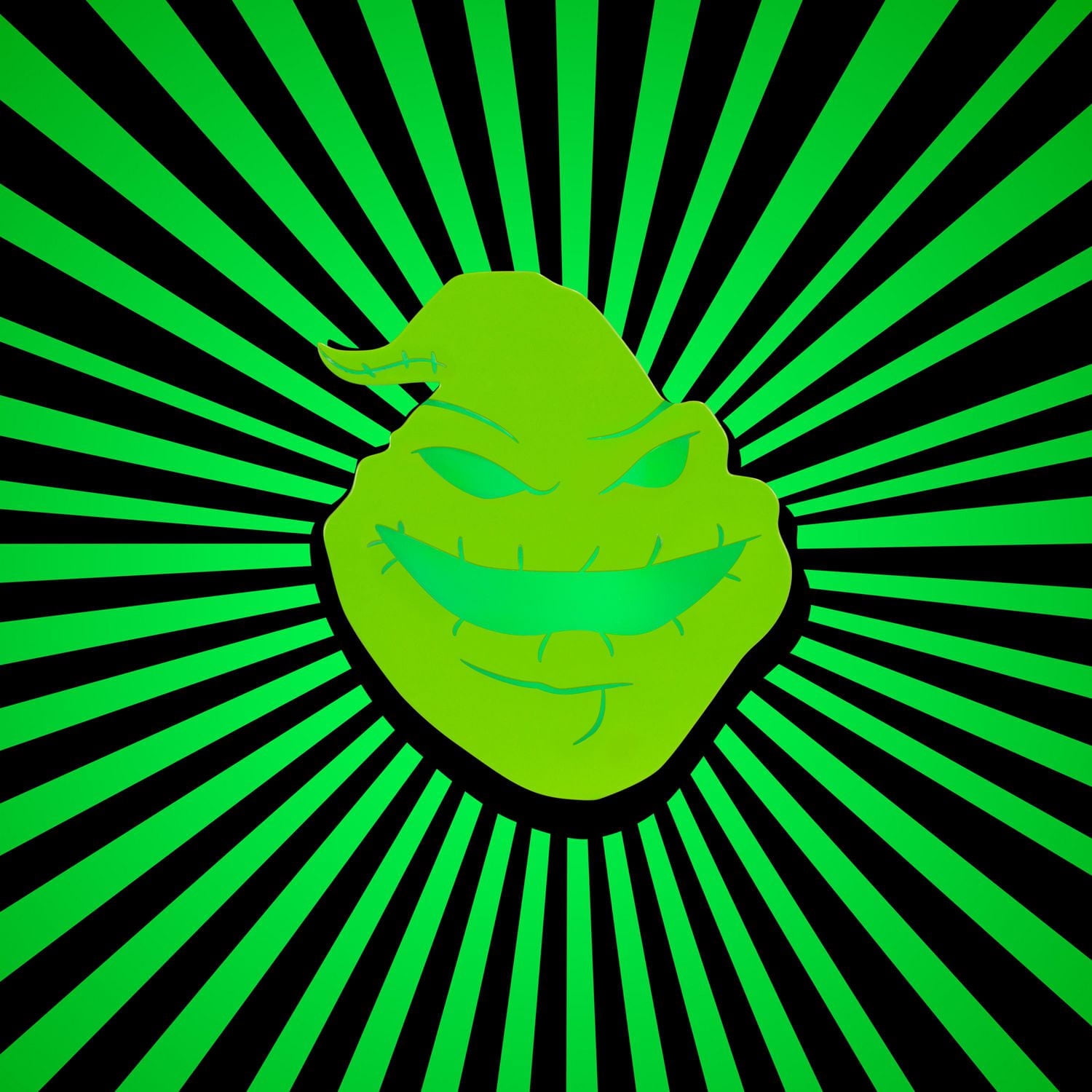 Décor lumineux d'Halloween avec batteries Radiant Shadows Oogie Boogie Disney (vert)