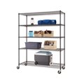 thumbnail image 1 of TRINITY Basics 5-Tier Wire Shelving Rack | 60 x 24 x 77 | Includes Wheels | NSF | Black, 1 of 6