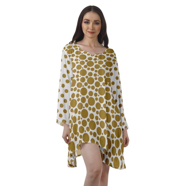 Moomaya Robe de Cocktail Imprimée à Manches Longues Tenues de Noël Robe Courte pour les Fêtes