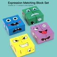thumbnail image 4 of Wooden Expression Matching Block Face Changing Puzzle Game Building Blocks Logical Thinking Training Preschool Early, 4 of 8