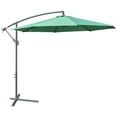 thumbnail image 1 of Outsunny 10ft Offset Patio Umbrella with Base, Hanging Parasol, Green, 1 of 10
