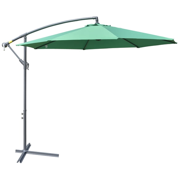 Outsunny Parasol Déporté de 10 Pi pour Patio avec Base, Parasol Suspendu, Vert