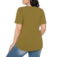 thumbnail image 3 of Meichang T-Shirts pour Femmes 2025 à Manches Courtes, Col Rond, Coupe Ample, Mode d'Été, T-Shirts à devant Plissé, T-Shirts Décontractés de Couleur Unie, 3 of 7