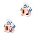 thumbnail image 1 of mmirethe Scène de Noël en Résine Maison Enneigée Ensemble de Bureau à DEL Décoration de Village Maison Père Noël 2 Ensembles, 1 of 1