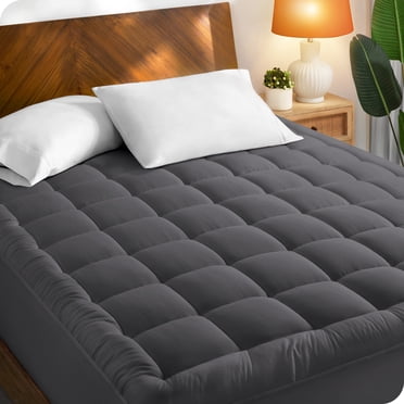 Bare Home Protège-Matelas - Dessus en Coton Respirant - Poche de 21 Pouces de Profondeur - Lit Simple, Gris