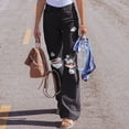 thumbnail image 4 of Soki Jeans Moulants Extensibles pour Femmes, Denim Coupe Ajustée Déchiré, Jeggings, 4 of 6