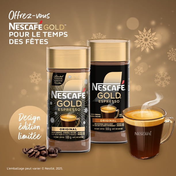 NESCAFE GOLD Espresso Premium Instant Coffee, Espresso With Layer