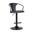 thumbnail image 5 of Armen Living Eagle Tabouret de Bar Moderne Réglable en Similicuir Gris et Noir, 5 of 5