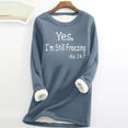 thumbnail image 1 of Sweat-Shirt d'Hiver en Peluche Chaud Doublé en Sherpa pour Femmes Col Rond Pull Tunique - Je Suis Encore Froid - Sweat-Shirts Mignons pour Adolescentes Grande Taille, 1 of 3