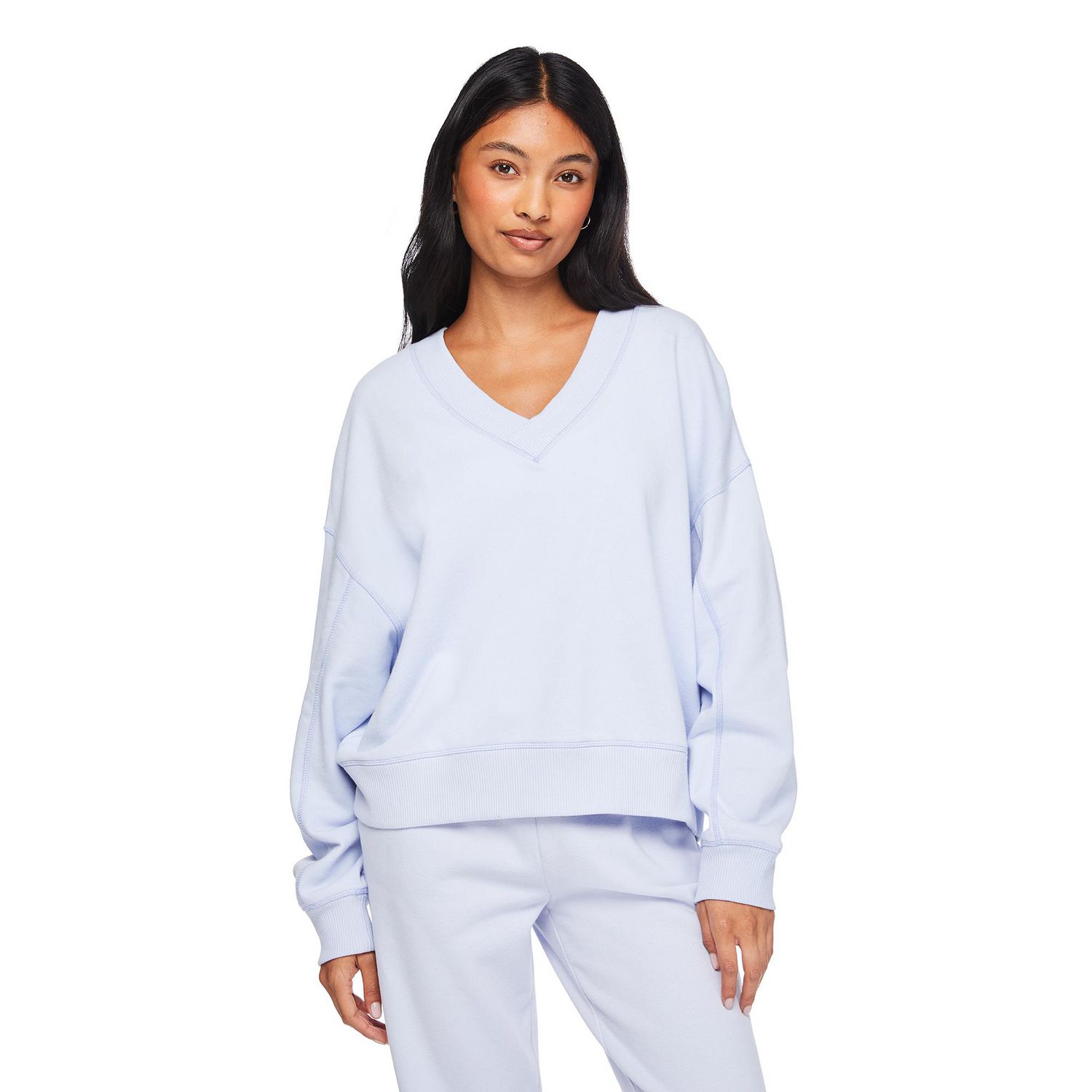 No Boundaries Women's Oversized V-Neckline Popover