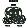 thumbnail image 2 of HAJEX Olympic Rubber Tri-Grip Plates Set 2 inch - 132LB Set - ( 11LB, 22LB, & 33LB), 2 of 5
