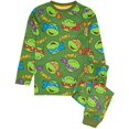 thumbnail image 1 of Teenage Mutant Ninja Turtles Boys Green Character Short Sleeve Long Leg Pyjama Set (7-8 Years), 1 of 6