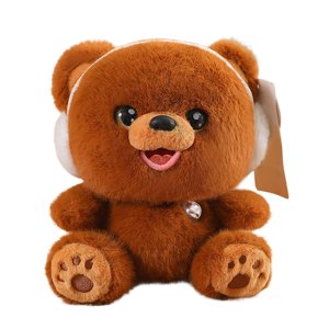 Plush Stuffed Animal Bear Toy Soft Cuddly Teddy Doll Fluffy Cozy Bedtime Companion For Kids Adults Nursery Decor 9.8 Inches