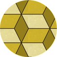thumbnail image 1 of Ahgly Company Tapis d'Intérieur Lavables en Machine, Carrés de Transition, Jaune Vif, 3' Carré, 1 of 7