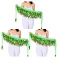 thumbnail image 2 of QualitChoice Wide Application And Durable Sequined Belly Dance Hip Scarf For Performances Waist Automatic light green 3Set, 2 of 6