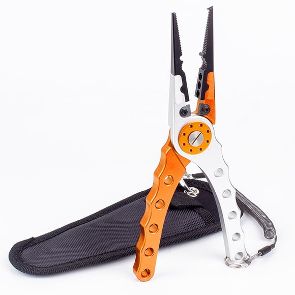 Yhmxh Pince de Pêche de 8 Pouces Eau Salée Outils de Pêche en Acier Inoxydable 420 Confortables et Antidérapants Poignée en Caoutchouc Coupe-Tresses Coupe-Ligne Crochet Retireuse Sertisseuse