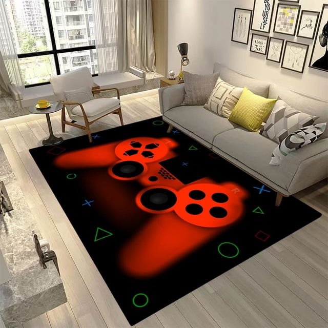 Game Controller Modern Area Rug Gaming Carpet Gamer Rug Boys Rugs Floor Mat Soft with Non-Slip Backing Home Decor Gamer Room Decor for Living Room Bedroom 80*160cm