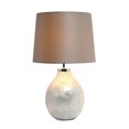thumbnail image 4 of Lampe de table Simple Designs 1 lumière nacrée avec abat-jour en tissu, 4 of 5
