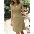 thumbnail image 1 of Jusqu'à 65 % de Rabais! Robes d'Été Mode pour Femmes 2024 Grande Taille Tempérament Couleur Unie Décontractée Cool Douce Robe Courte, 1 of 6