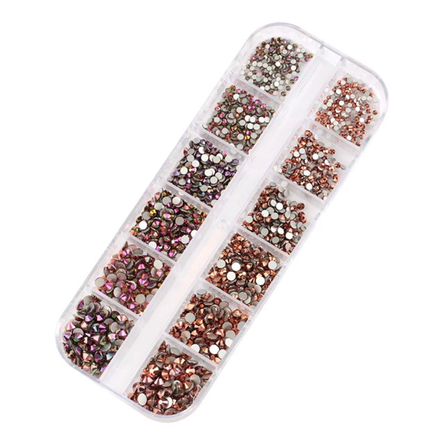QualitChoice 1 Bag Glass Crystal Special-shaped Eye-catching Flat Bottom Easy to Paste Perfect Match Nail Rhinestones for Mobile Phone Type 6 1Set