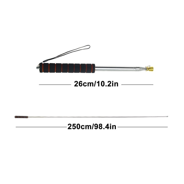 RKSTN Mât Télescopique pour Drapeau en Acier Inoxydable, Mât Télescopique Portable avec Poignée en Éponge, Mât pour Drapeau Ondulé