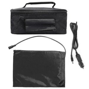Portable 12V Car Microwave Oven, Fast Heating Camping Box for Travel, Picnic, Food Cooking, Black