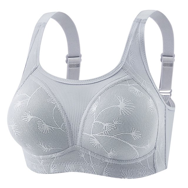 VEKDONE Woman's Back Buckle Thin Style Ventilate Large Size Bra Without Steel Rim Silver 36/80