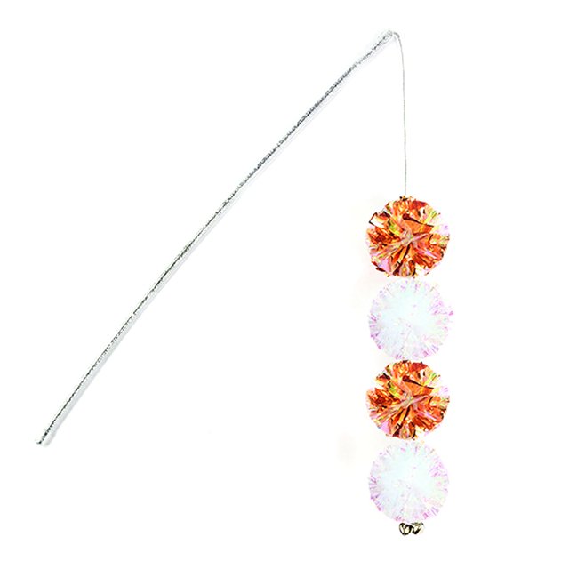 Crinkle Teaser Cat Toy Sound Interactive Kitten Wand Pet Teaser Mylar Cat Toy