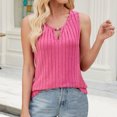 thumbnail image 2 of Timegard Tank Top for Women Keyhole Neck Ribbed Sleeveless Comfy Solid Color Casual Tee Shirts, 2 of 8