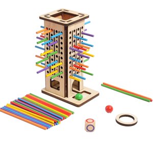 Wooden Stick Stacking Game With Colored Sticks And Ball For Focus Training Family Board Game Strategy Play
