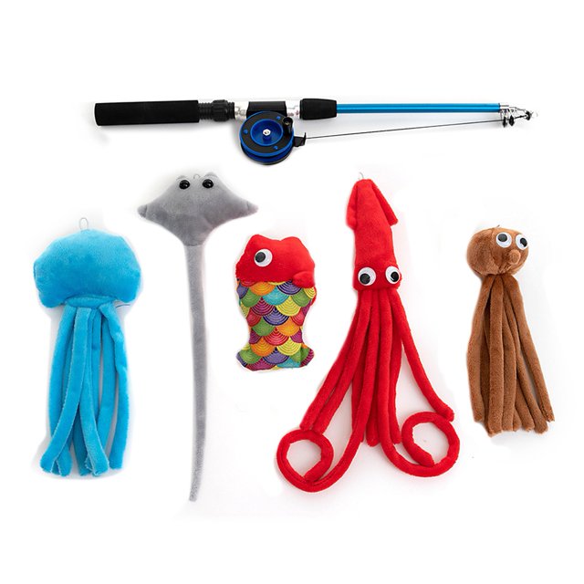 Interactive Cat Toys with Fish Cat Toys Fishing Rod Toy for Cats