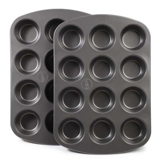 PILLSBURY ANTIADHÉSIVE 12 TASSES MOULE À MUFFINS ENSEMBLE - 2 MORCEAUX
