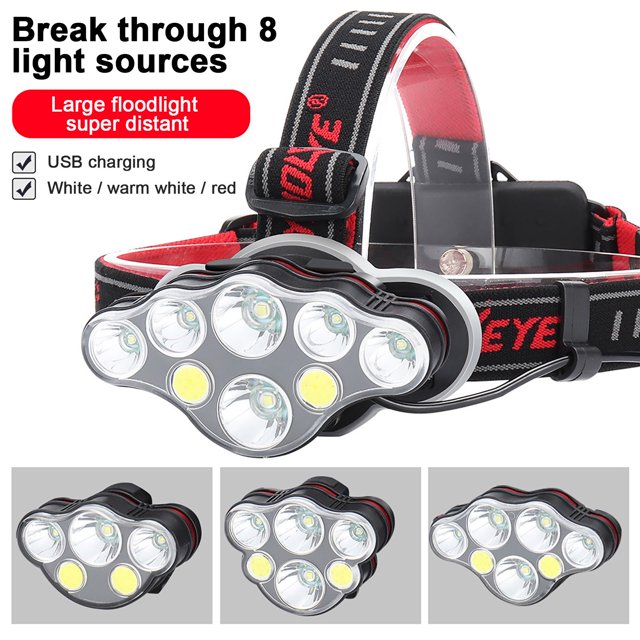 RXIRUCGD Skywolfeye Lampe de Poche Rechargeable USB 8 LED